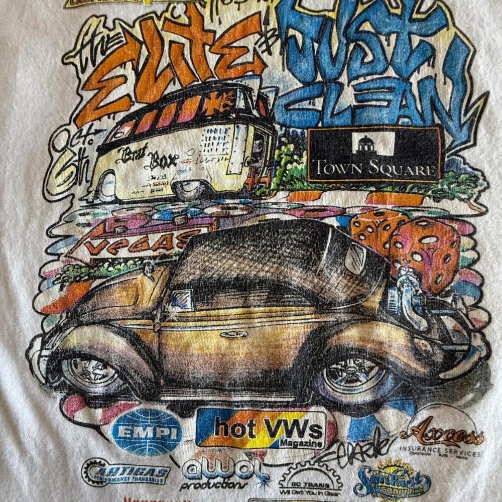 Port and Company T-Shirt Mens Large White Good VW Las Vegas Classic V-Dubs - Picture 4 of 7